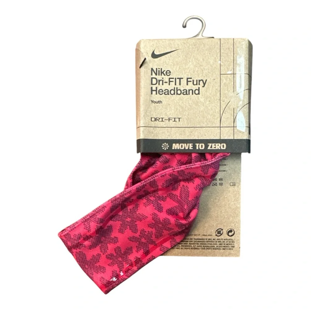 Nike Fury Headband 3.0 Youth Unisex Printed Rush Pink/White